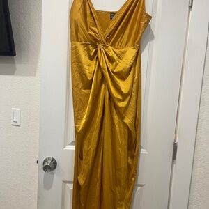 SHEIN Strapless Gold Dress